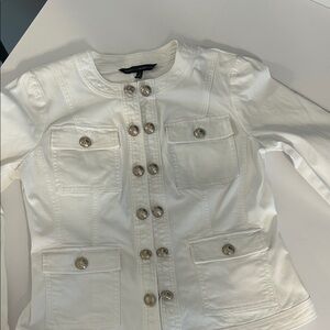 White House Black Market Ivory Button-Front Blazer